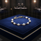 Bracelet en perles de culture et grenat