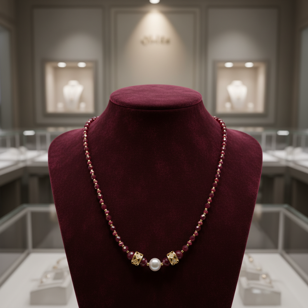 Collier avec une perle de culture centrale