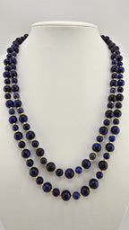 Collier double rangs en Lapis-lazuli et plaqué or
