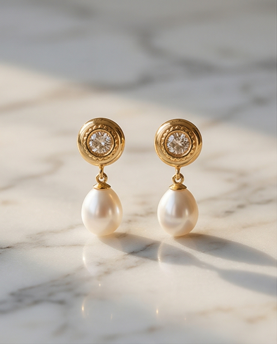 Boucles d’oreilles clous avec zircon