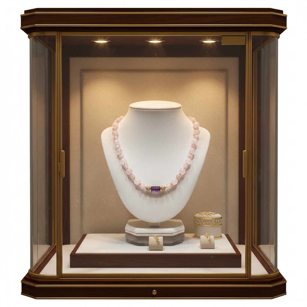 Collier en quartz rose