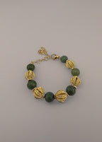 Bracelet en Agate et perles en plaqué or