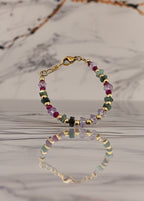 Bracelet en pierres fines et vermeil