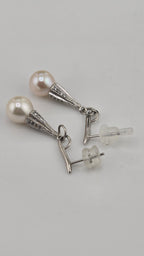 Boucles d’oreilles en argent et perles de culture
