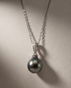 Collier argent 925 et perle de Tahiti - Larme du Lagon