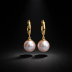 Boucles d’oreilles avec perles de culture rose