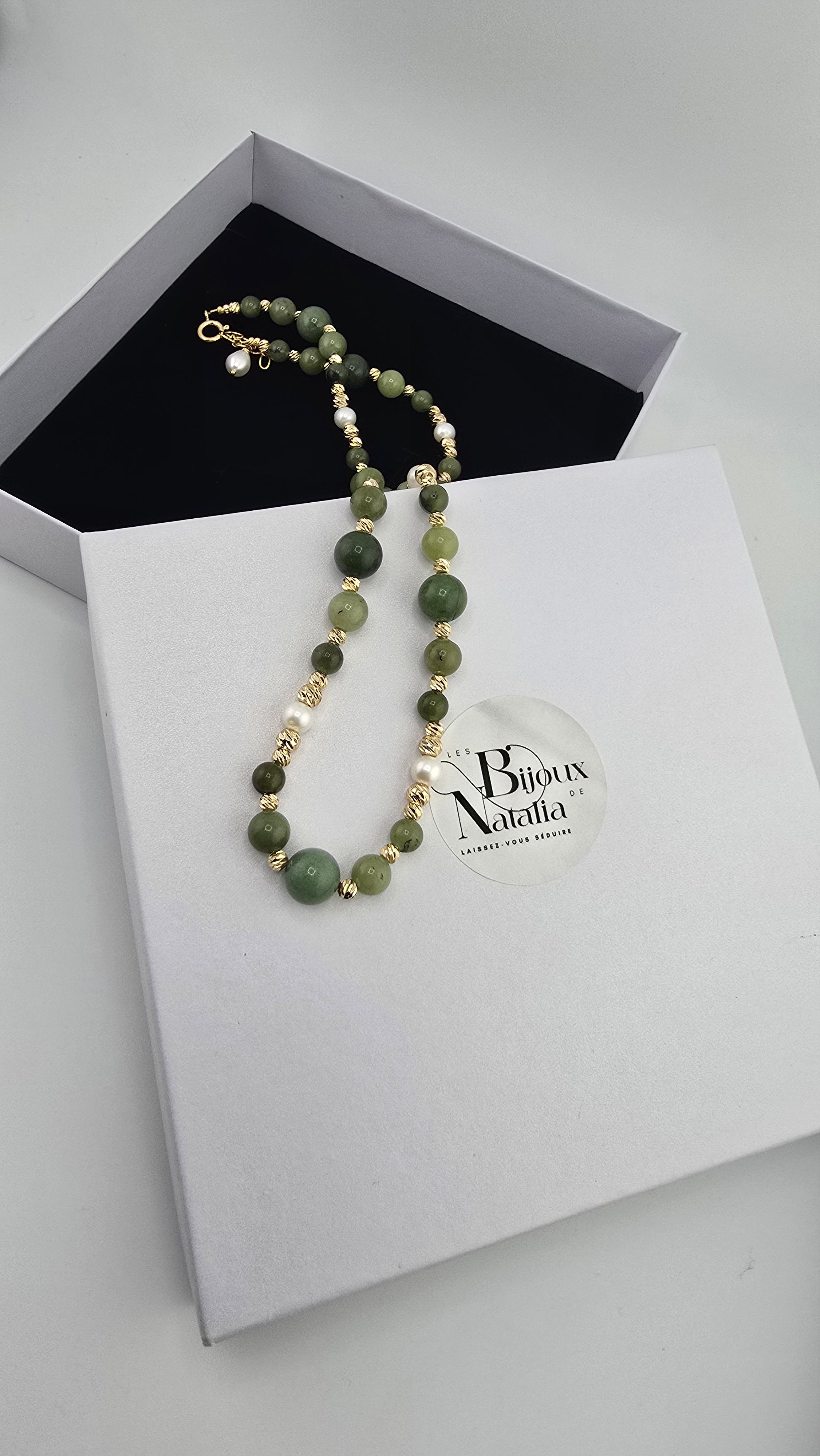 Collier en Jade et vermeil