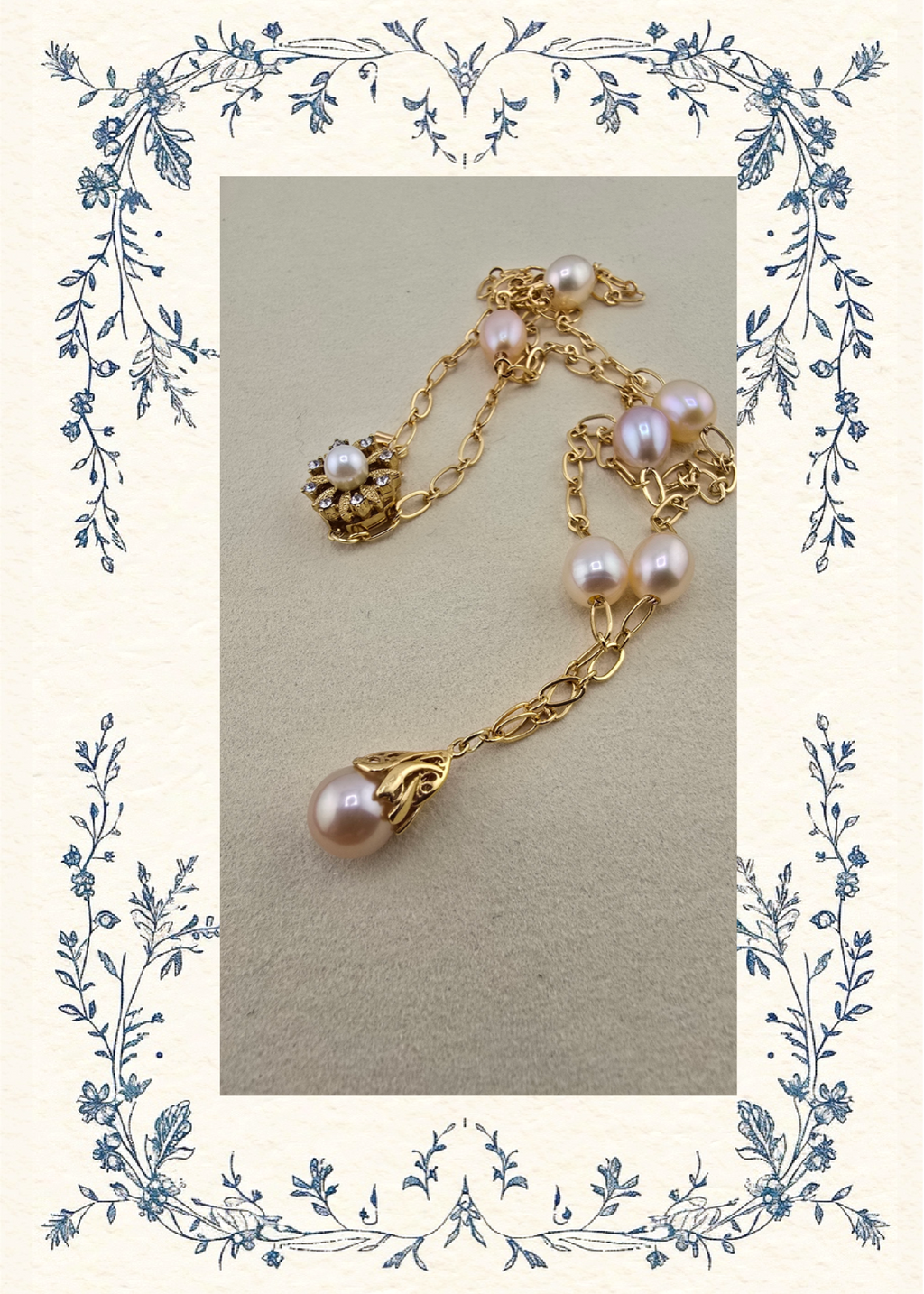 Collier chaine avec perles de culture