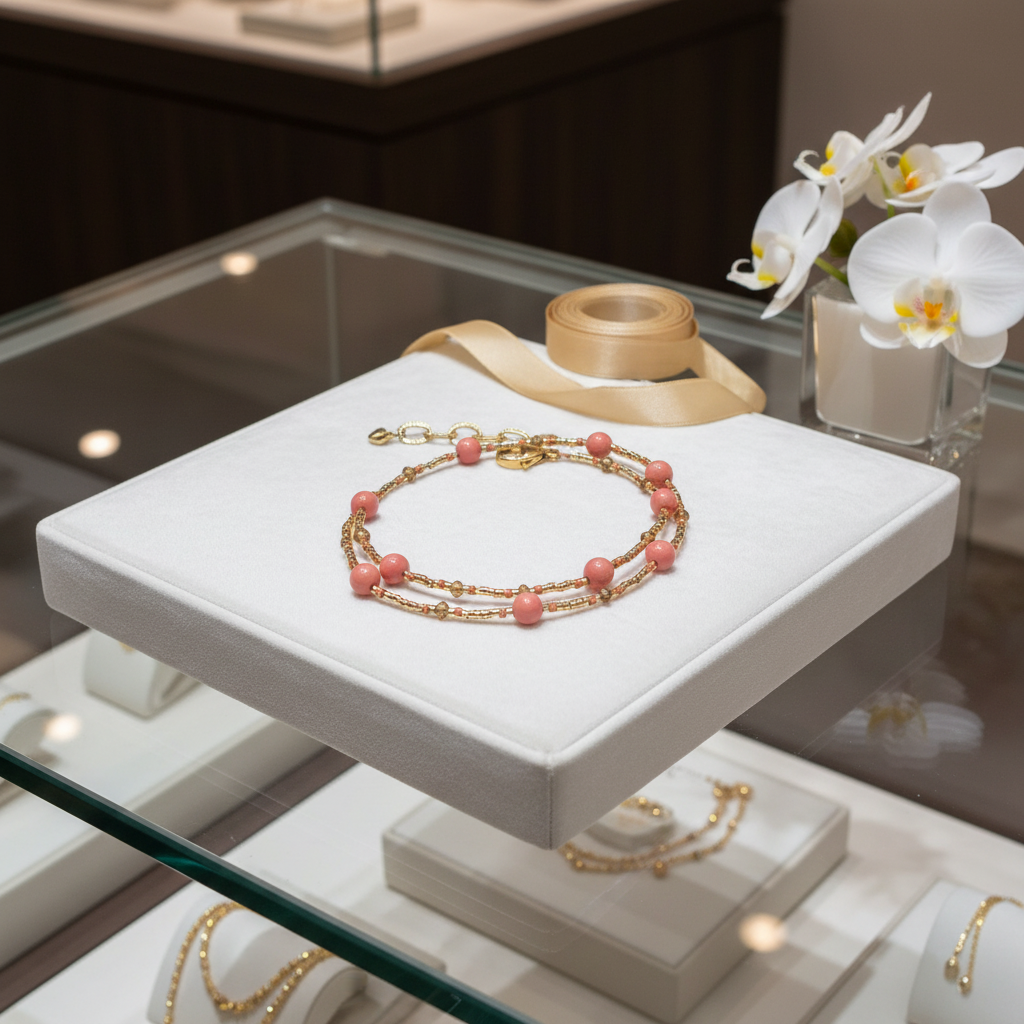 Collier en perles or