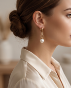 Boucles d'oreilles dormeuses or et perles de culture - Eclat Heritage