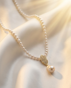 Collier or  perles de culture - Lumière nacrée