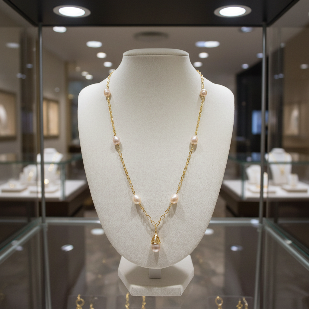 Mademoiselle - perles de culture saumon