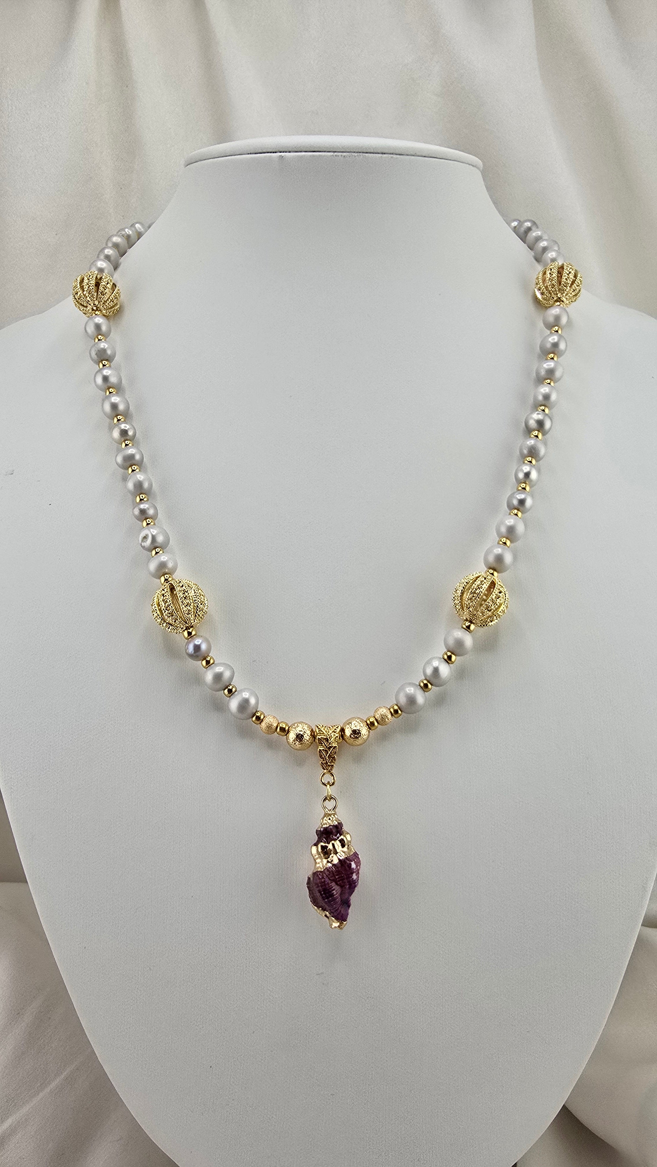 Collier en Perles de culture grises