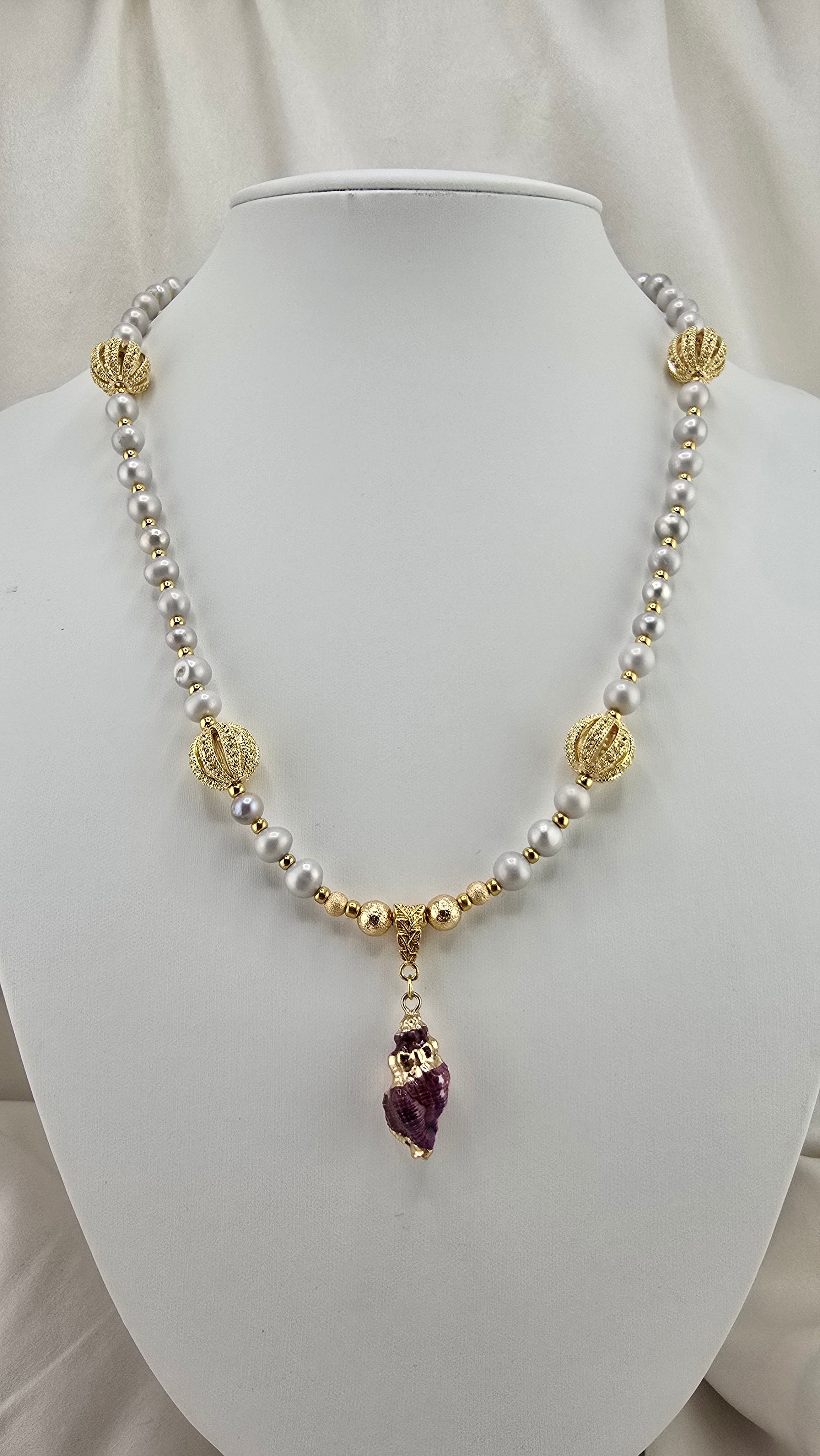 Collier en Perles de culture grises