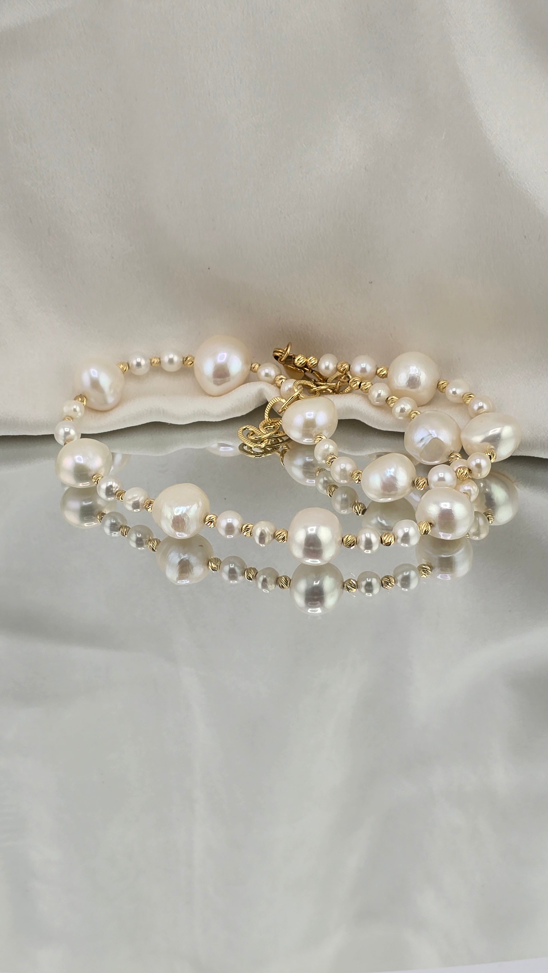 Collier en perles de culture et vermeil