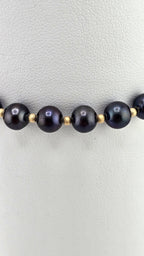 Bracelet en perles de culture bleu marine