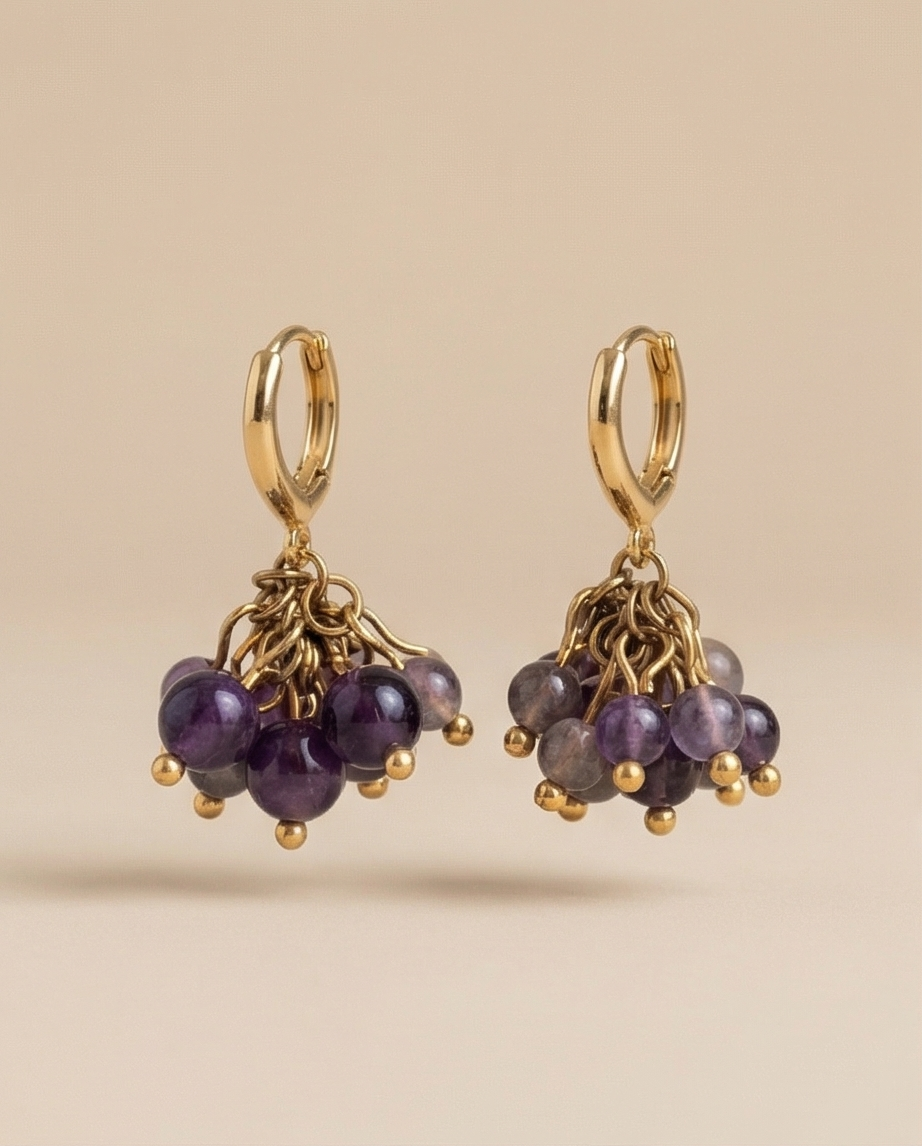 Boucles d’oreilles en vermeil et Améthyste