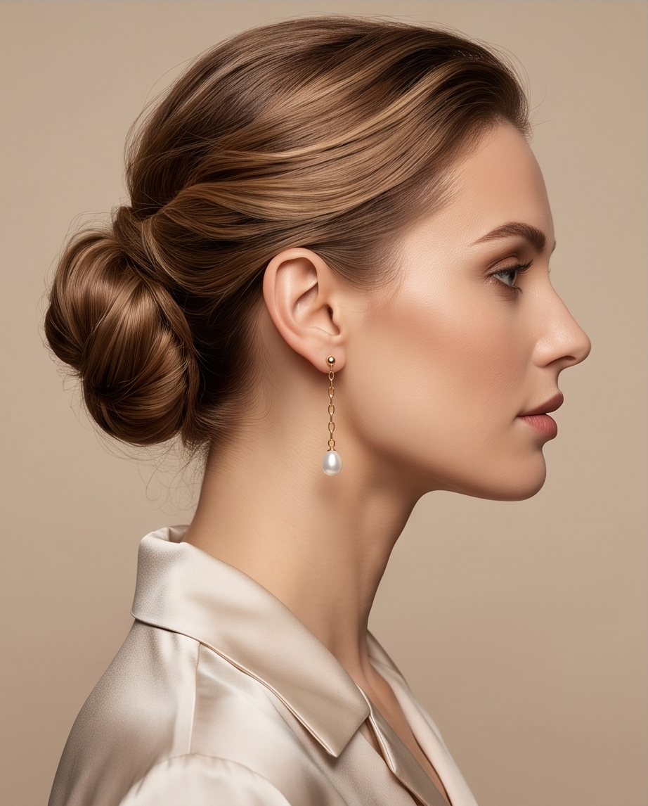 Boucles d' oreilles or et perles de culture - Lumiere des cascades
