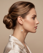 Boucles d' oreilles or et perles de culture - Lumiere des cascades
