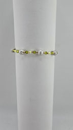 Bracelet en perles de culture et cristal