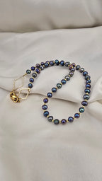 Collier en perles de culture reflets irisés