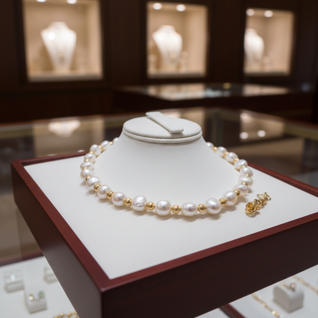 Collier en perles de culture baroque