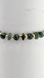 Bracelet en Emeraude et perles or rondes et lisses