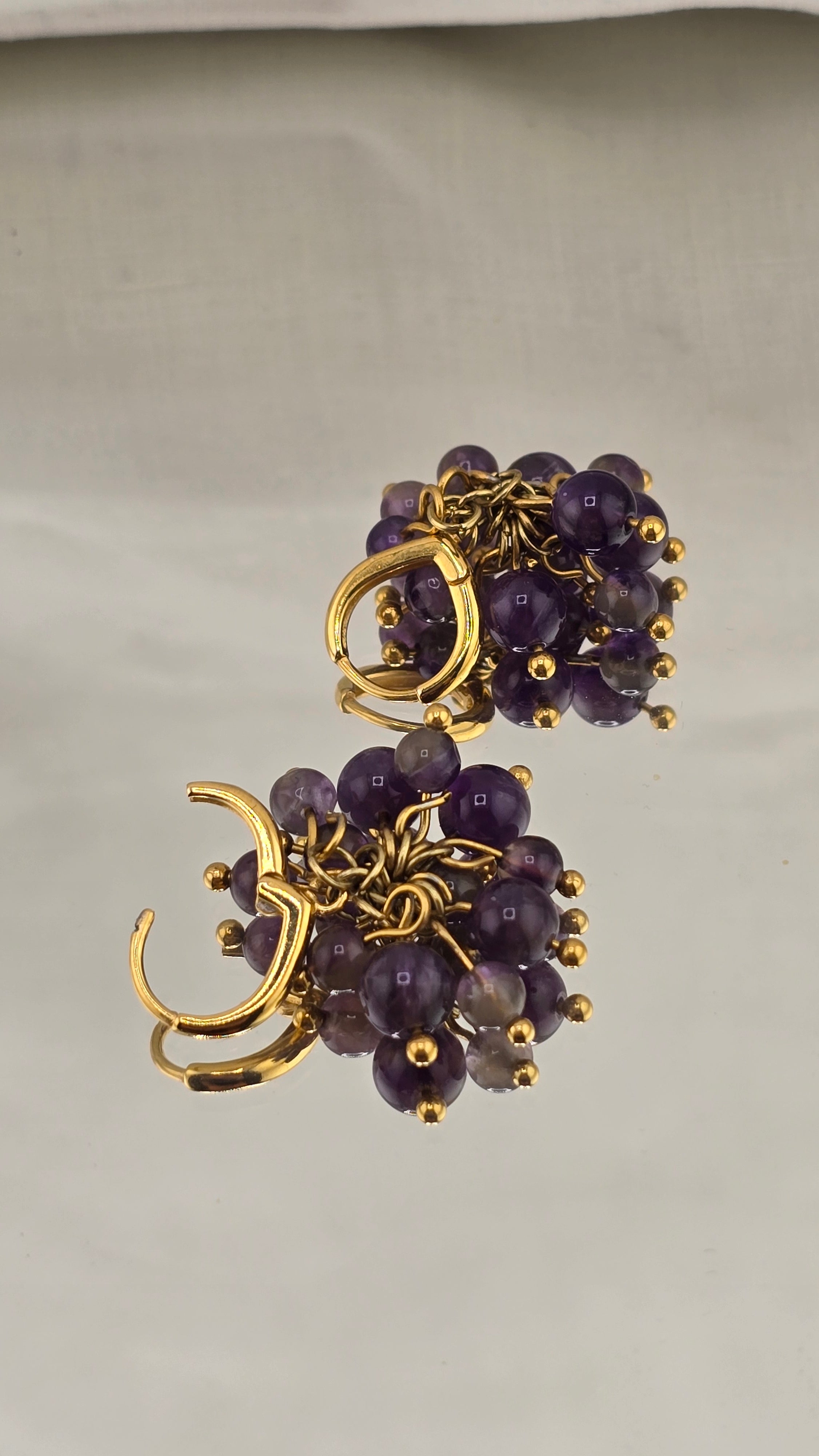 Boucles d’oreilles en vermeil et Améthyste