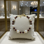 Bracelet en grenat et perles de culture