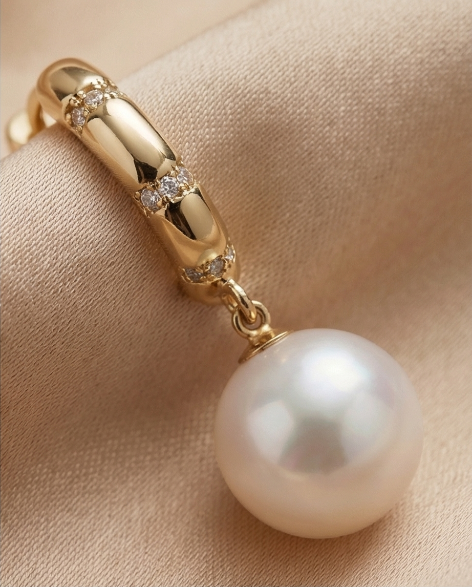 Boucles d’oreilles dormeuses avec perles de culture