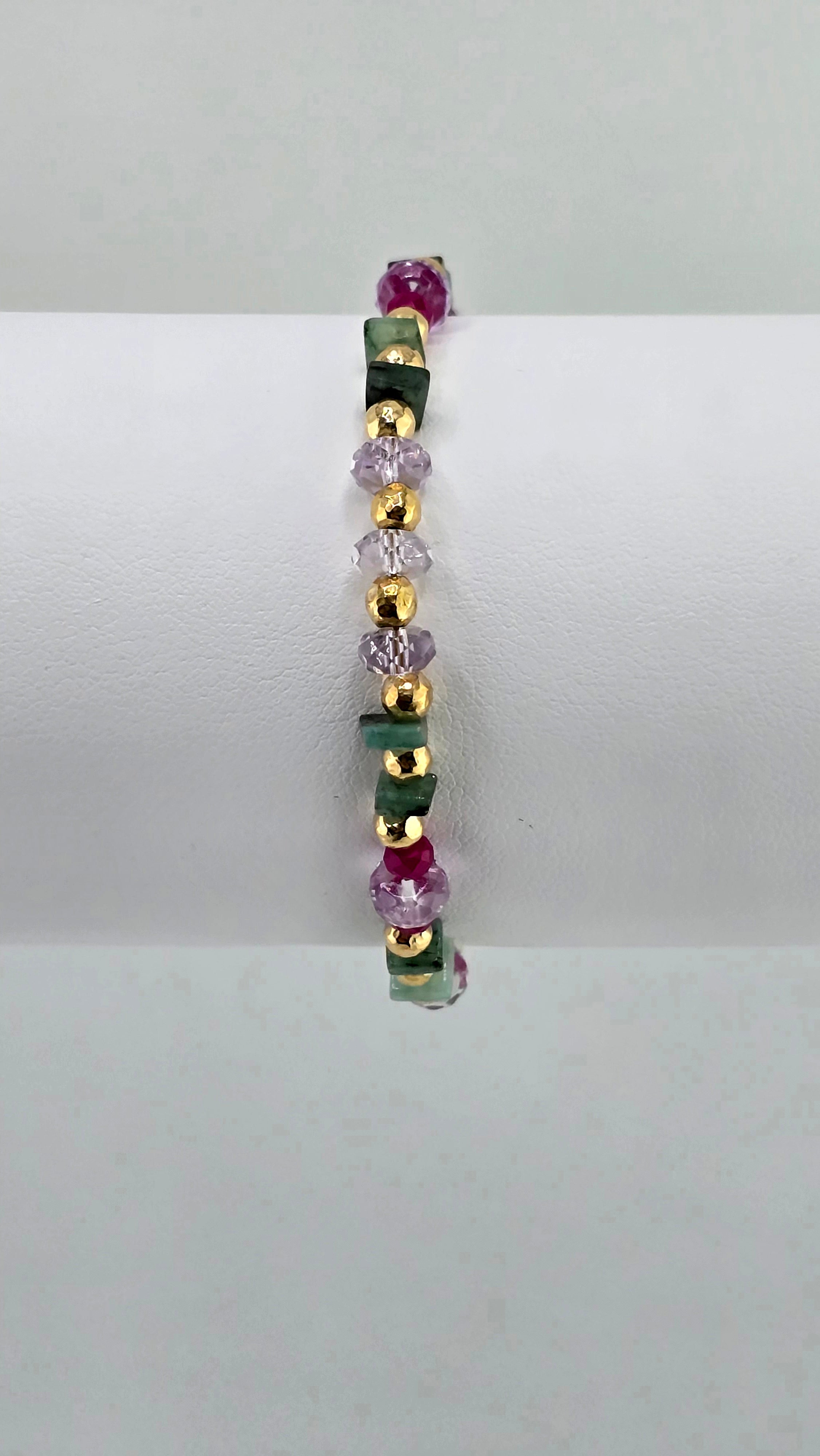 Bracelet en pierres fines et vermeil