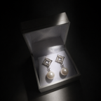 Boucles d 'oreilles argent et perles - Éclat Couture