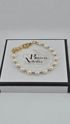 Bracelet en perles de culture blanches