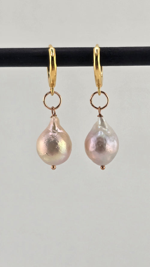 Boucles d oreilles avec perles de culture baroque