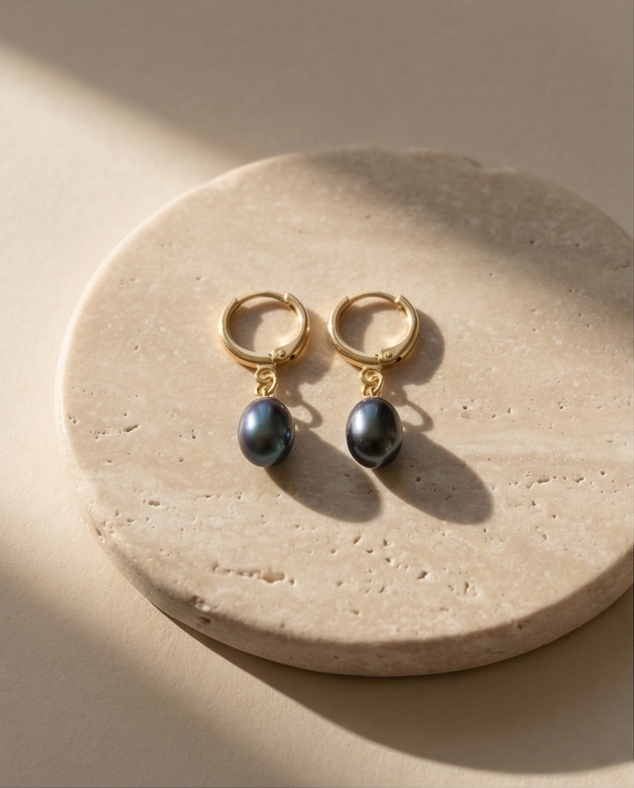 Boucles d oreilles en plaqué or 24k