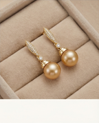 Boucles d oreilles avec perles de culture Édison couleur jaune or