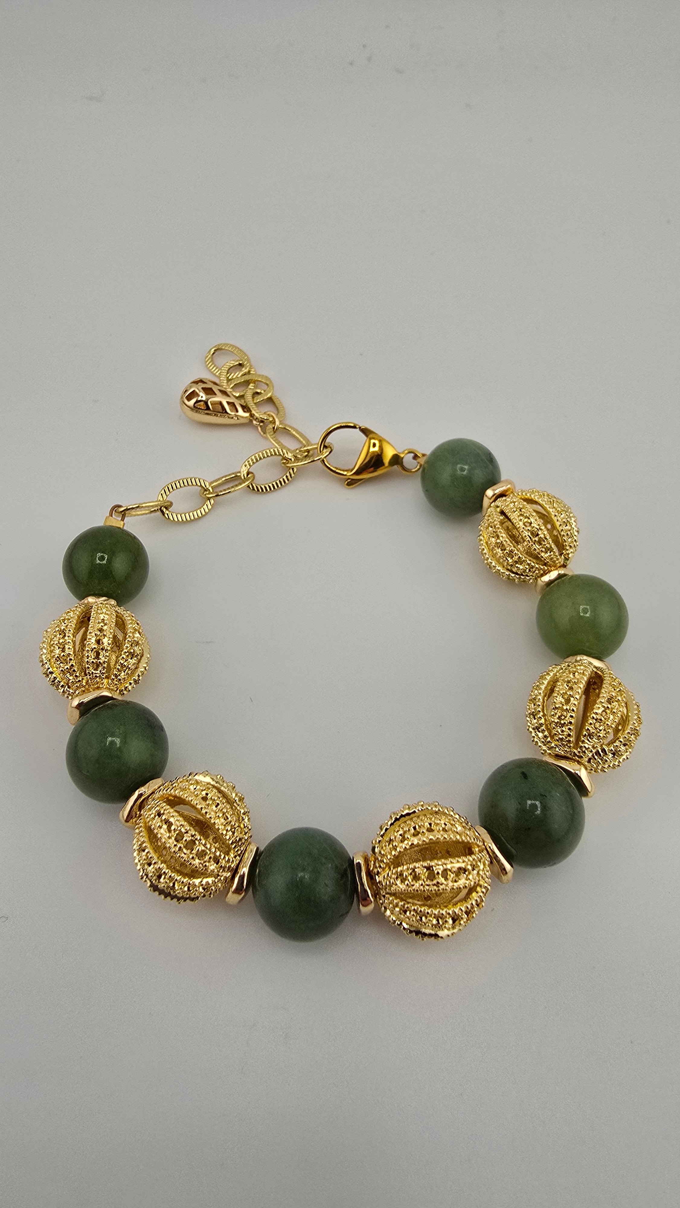 Bracelet en Agate et perles en plaqué or