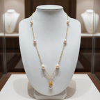 Mademoiselle - perles de culture saumon