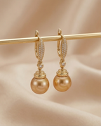Boucles d oreilles avec perles de culture Édison couleur jaune or