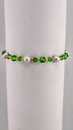 Bracelet en perles de culture cristaux verts