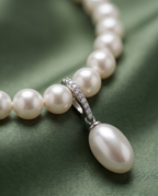 collier en argent 925 avec perles de culture blanches rondes - vue 2