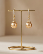 Boucles d oreilles avec perles de culture Édison couleur jaune or