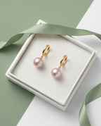 Boucles d’oreilles avec perles de culture rose