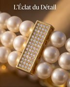 Bracelet or 3 rangs en perles de culture - Trilogie Élégante