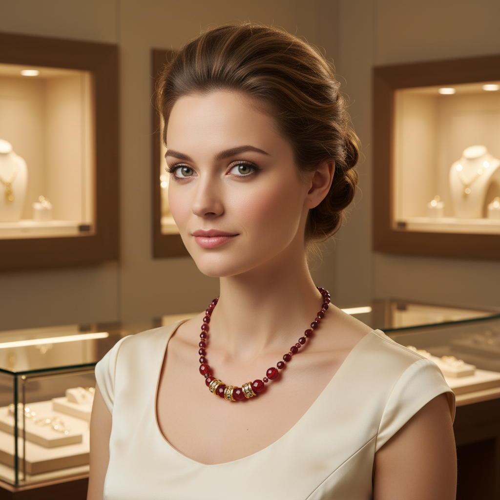 Collier en rouge et or