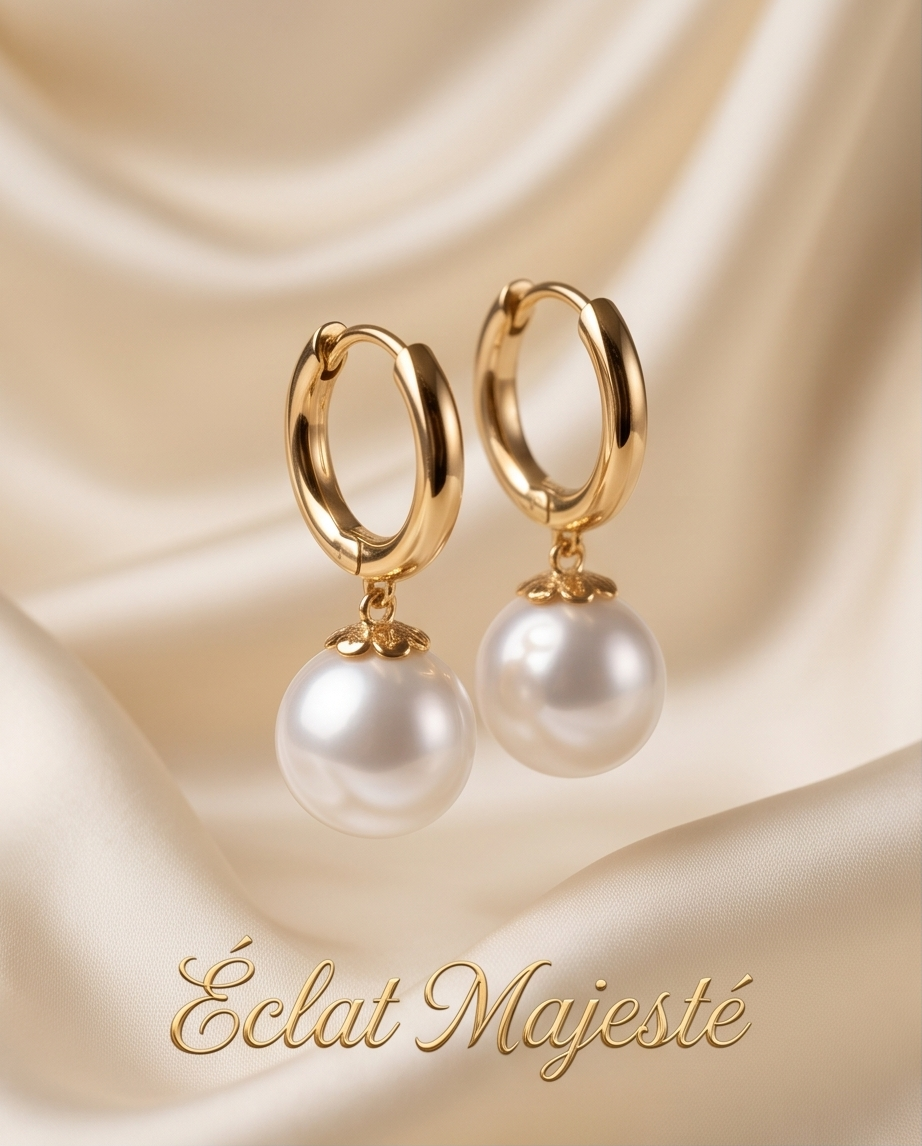 Boucles d’oreilles  perles de culture et or - Éclat Majesté