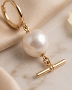 Boucles d'oreilles or 24k et perles de culture - Eclat Moderne