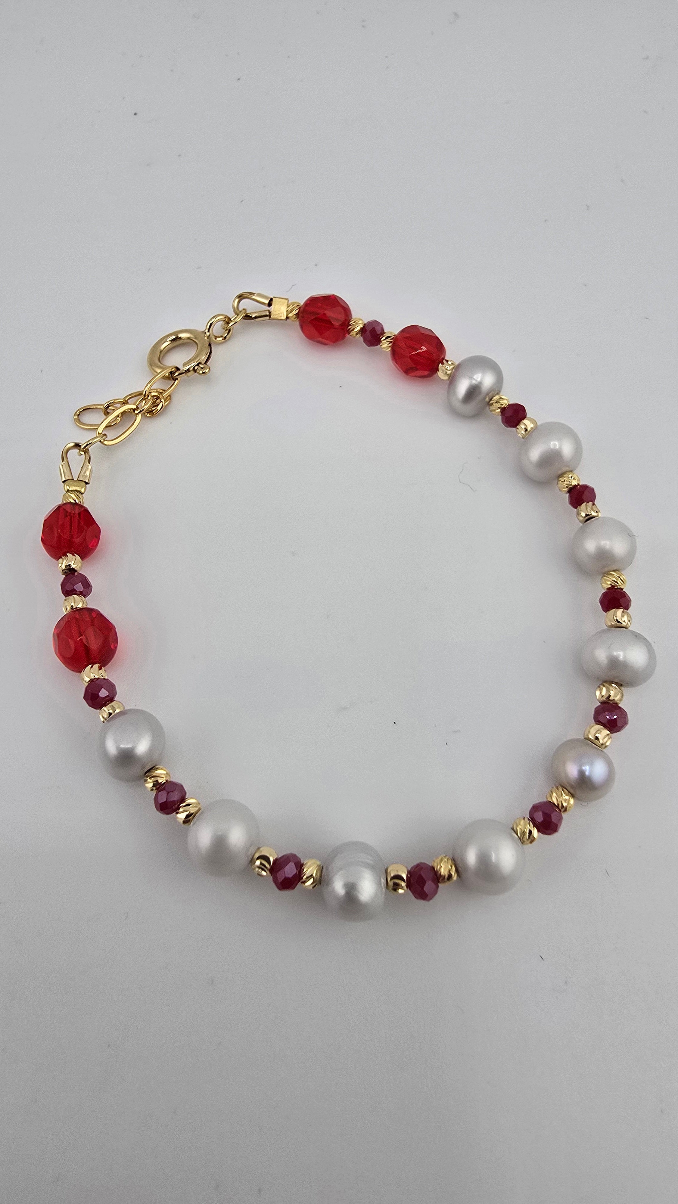Bracelet en perles de culture et vermeil
