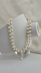 Collier deux rangs de perles de culture