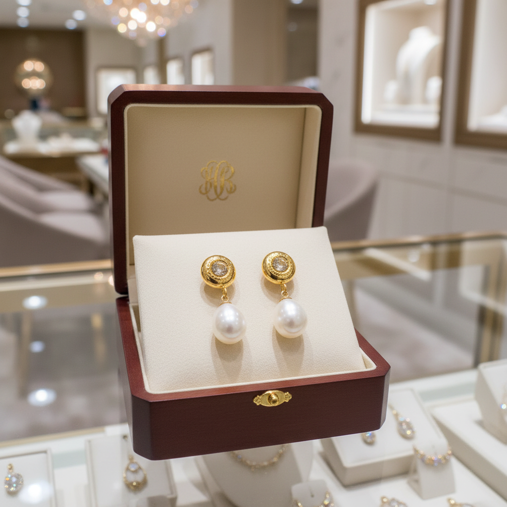 Boucles d’oreilles clous avec zircon